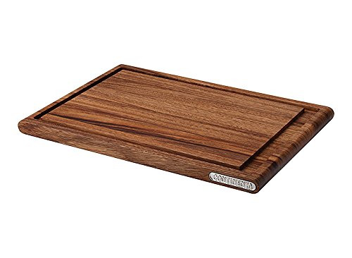 Continenta massive carving board with juice groove of acacia wood with metal emblem size cutting board in professional quality