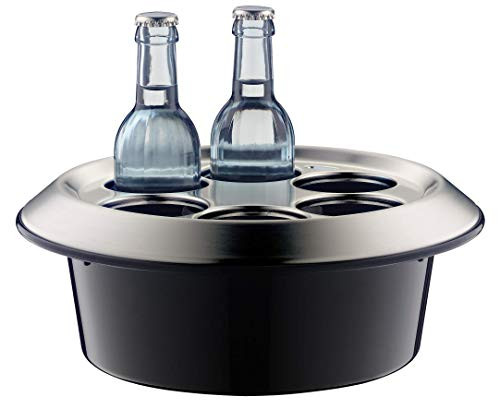 alfi conference cooler black plastic with stainless steel cover incl. cooling pack 0367.205.000 bottle cooler holding drinks on cold Konferenzboy hours for 6 bottles to 0.33 l