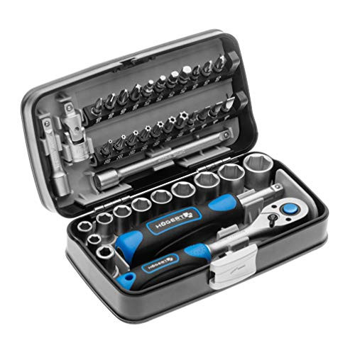 Högert Tool tool box tool set gereedschap Gereedschap socket set schroevendraaier RatscheSchwarz-blue 4? HT1R462 1