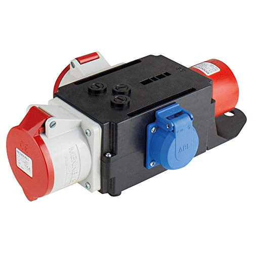 as - Schwabe MIXO adapter 16 A and 1 Schuko socket robust construction sites power-VerteilerIP44Made in Germany I 60525 MOSELCEE current distributor plug to 2 CEE sockets 32 A