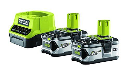 Ryobi battery set with 2x 4.0 Ah battery and quick charger for Ryobi ONE + devices RC18120-240 charging time 120 min