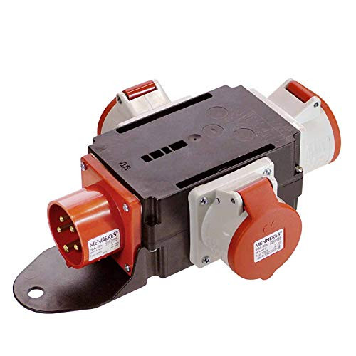 as - Schwabe MIXO adapter power distribution RHEIN5-pin connectors on CEE-3 5-pin CEE socket robust construction sites power-VerteilerIP44Made in Germany I 60531