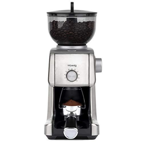 H.Koenig Elektrische Kaffeemühle GRD830 16 Stufen - leistungsstark 130W - Kapazität 400g - abnehmbar
