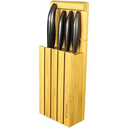 Kyocera Bamboo block 4 GEN Black diameters knife block ceramic plastic bamboo