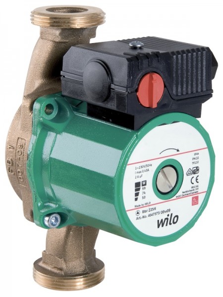 Wilo Star-Z 25/6-3 Pompe standard sans presse-étoupe 1'' BL 180 mm 4047573