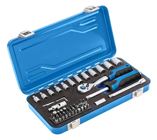Högert Tool tool box tool set gereedschap Gereedschap socket set schroevendraaier RatscheSchwarz-blue 4? HT1R485 1