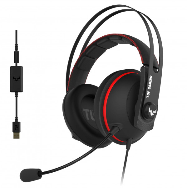 ASUS TUF Gaming H7 RED Whit Microphone