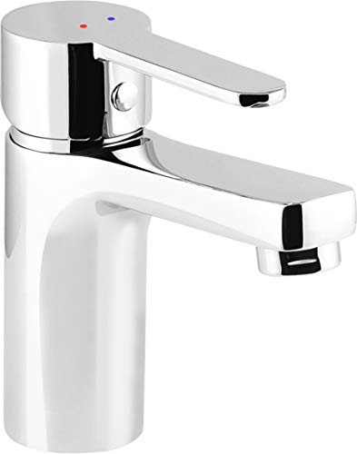 Cornat Sink single-lever "Barrio" - Chrome-plated brass body - Effortless stem attachment - with train-up waste water tap for the bathroom sink faucet high pressure valve