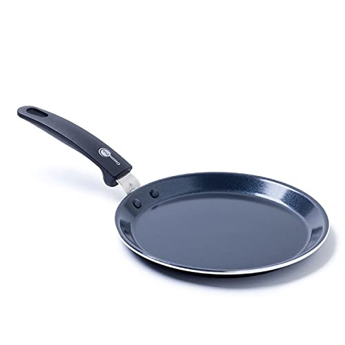 GreenPan Crepe de inducción Pan Pan de cerámica recubiertas para Pancake horno y apto para lavavajillas - 24 cm Negro de cocción libre de toxinas