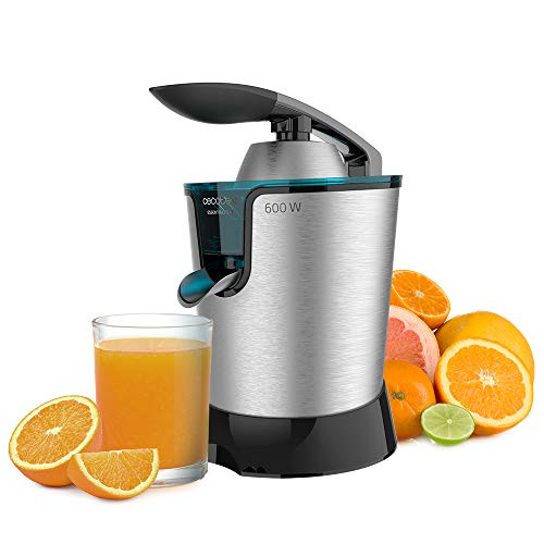 Cecotec Essential Vita poweradjust 600 Black juicer with electric arm. 600 W Second stainless steel filter Energy efficiency class A + pulp Filter