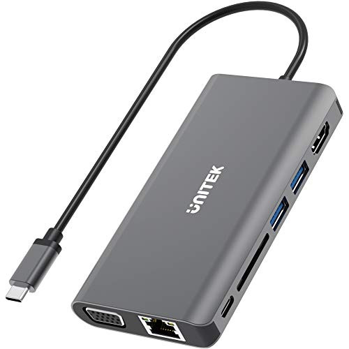 Hub USB UNITEK-C avec connexion Internet Ethernet Power Delivery HDMI V.1.4 4K @ 30Hz
