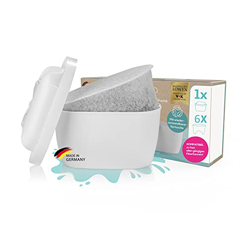 yucona® Wasserfilter Starter-Kit für 6 Monate Wiederverwendbare Wasserfilterkartusche 96% Plastikers
