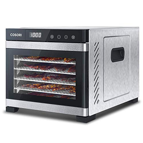 COSORI dehydrator machine Food Dehydrator with 3 Dried grid 3 dried mat & 50 recipes incl. 6 stainless steel dehydrator trays