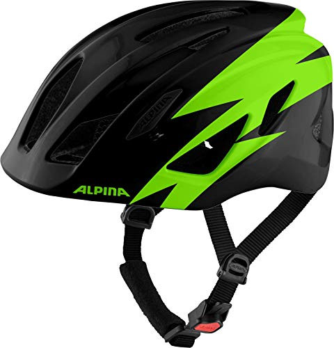 ALPINA unisex - Niños brillo 50-55 cm casco de bicicleta PICO negro-verde