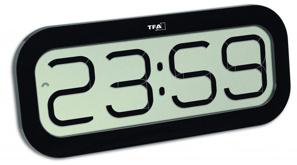 TFA Wireless Wall Clock 60.4514.01 28 mm x 321 mm x 140 mm Black (60.4514.01)