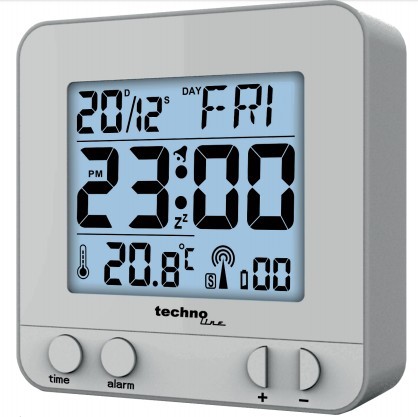 Technoline WT235 si los tiempos de reloj de plata de alarma de radio de alarma 1 - radio-despertador - Muestra la temperatura interior