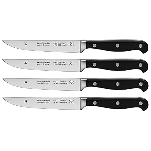WMF Spitzenklasse Plus Steakmesser-Set 4-teilig Messer geschmiedet Performance Cut 22 cm
