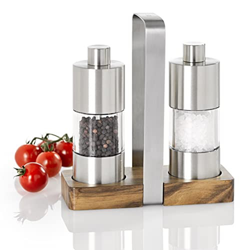 AdHoc ME01 Set pepper and salt mill MENAGE CLASSIC without seasoning acacia wood acrylic stainless steel