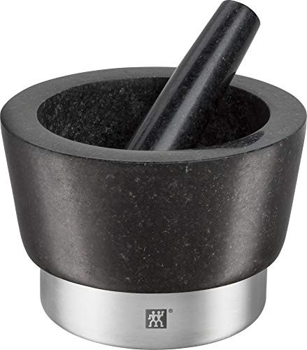 Spices twin mortar with pestle granite black Ø 11 cm