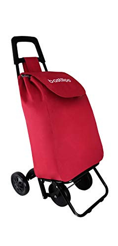 BASTILIPO Denis Shopping trolley with four wheels 37 liters red foldable