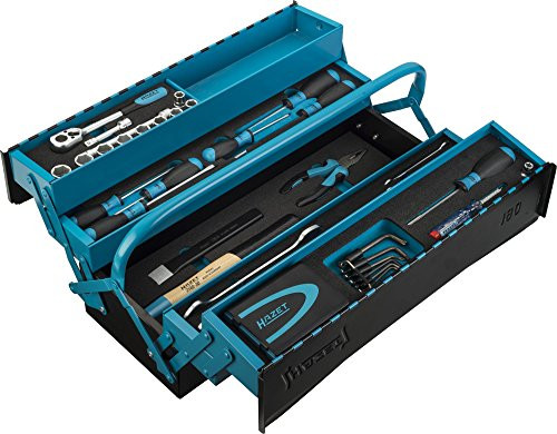 HAZET Metall-Werkzeugkoffer mobiler Montage-Koffer 79-teilig mit Hammer mit Profi-Sortiment