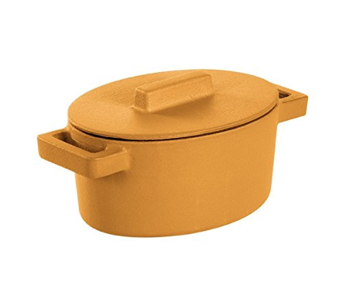 Sambonet 51638V13 Terra.Cotto Cast Iron ovals saucepan with lid Beige 13 x 10 x 7.2 cm cast iron