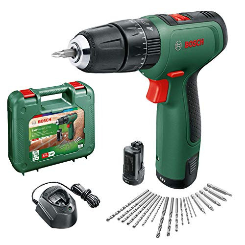 Bosch cordless drill Easy Impact 1200 2x battery 19tlg. Accessory kit in the trunk 12 volt system
