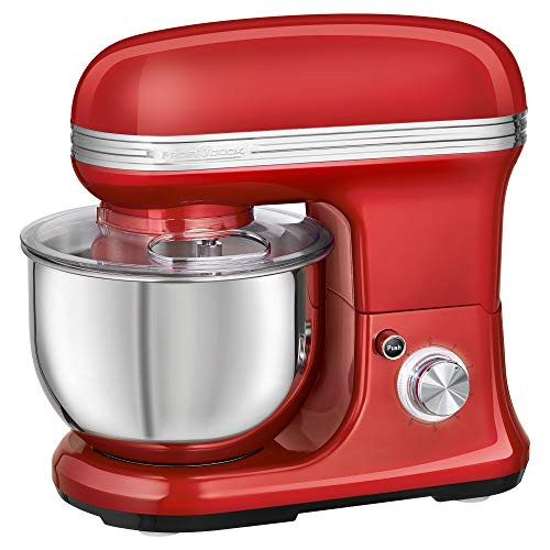 Proficook PC-KM 1197 Kneading machine 5.0 liter stainless steel bowl for max. 2.5-3 kg dough powerful engine, Solid die-cast aluminum housing cover painted 8 speed stages