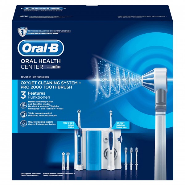 Braun ORAL-B Center OxyJet Reinigungssystem Munddusche + Oral-B PRO 2