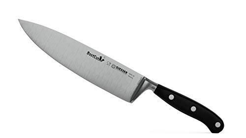 Giesser since 1776 - Made in Germany - forged sharp chef's knife 20 cm BestCut black German kitchen knives dishwasher safe heat-resistant
