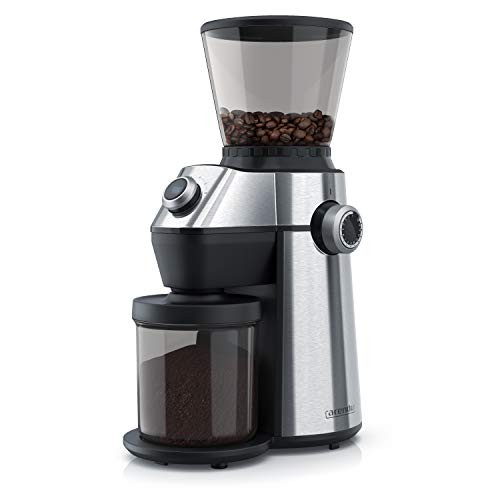 Arendo - elektrische Kaffeemühle mit Kegelmahlwerk in Edelstahl - 150 Watt - Coffee Grinder - 15 Mah