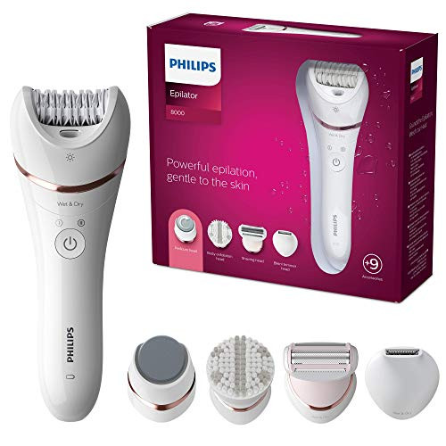Philips Epilator Series 8000 BRE740 powerful and gentle epilation included for up to 4 weeks smooth skin 8 attachments. 10 - epilators for women