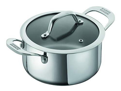 Kuhn Rikon round saucepan with glass lid induction 3.1-liter stainless steel