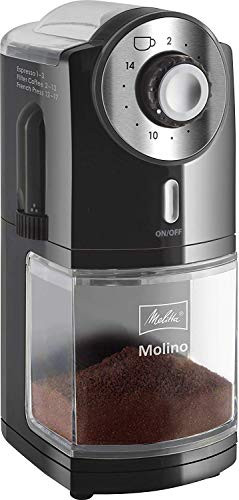 Melitta molinillo de café 1019-1002 Molino triturador rebabas negro eléctricamente